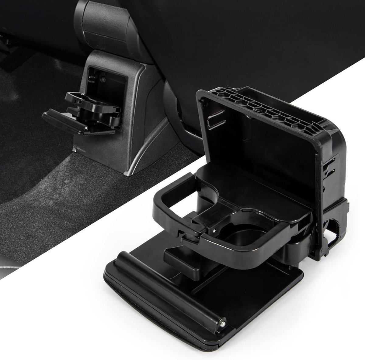 Inovra Plus - Bekerhouder Auto Accessoires Voertuig VW JETTA GOLF GTI MK5 MK6 Onder Centrale Console Opvouwbaar Drank Bekerhouder 1K0862532F - Zwartwegwerp PlasticBekerhouderI.opvouwbare Drinkhouder.