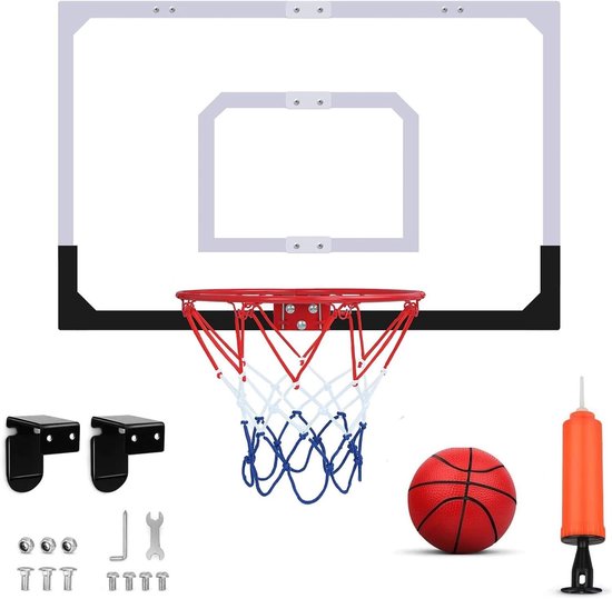 Foto: Jgs premium hangende kinder basketbalring voor slaapkamer met bal en pomp sportief cadeau voor kinderen 6 9 jaar