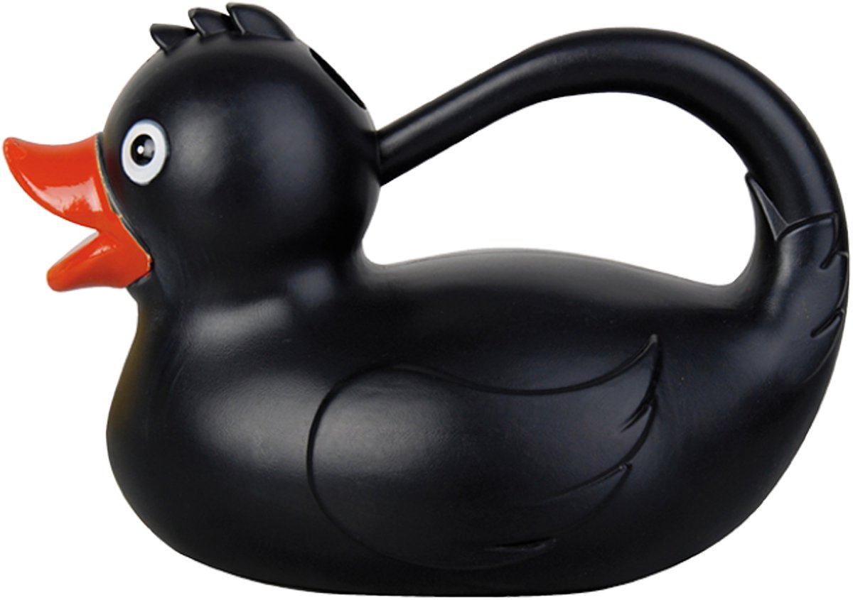 Esschert Design Gieter - Badeend - zwart - 1,8 liter - kunststof - Badeend's gietertje - gieters voor kinderen