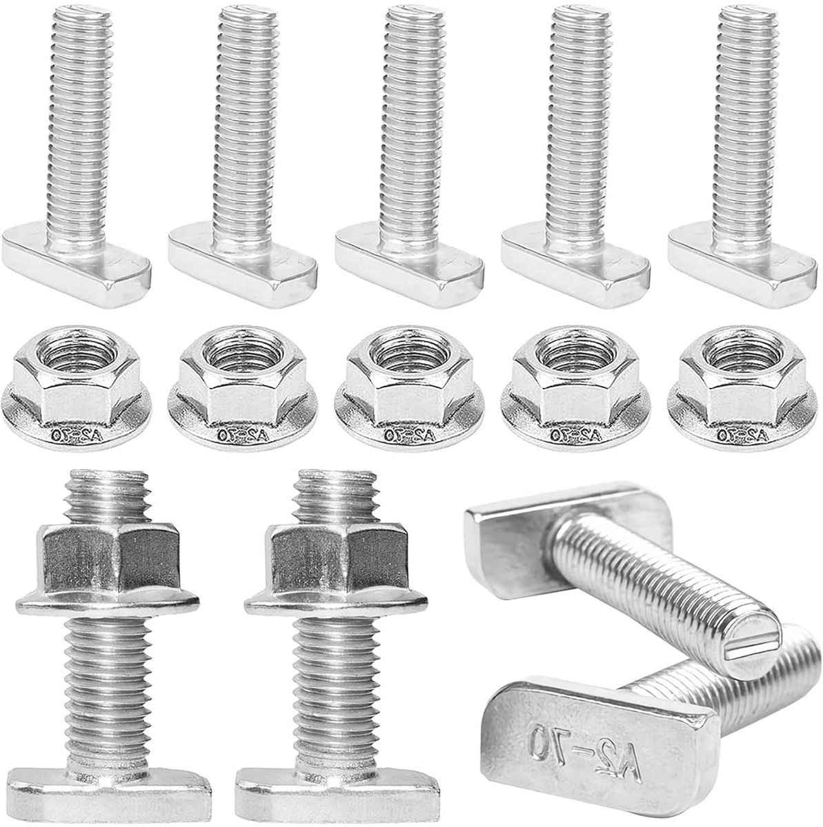 JGS Premium - Set van 20 hamerkopschroeven M8 x 20 roestvrij staal A2-70 voor broeikas zonnepaneelhouder