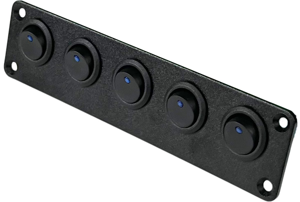 VanXcel schakelpaneel 5 schakelaars - Camper - Auto - Boot - LED