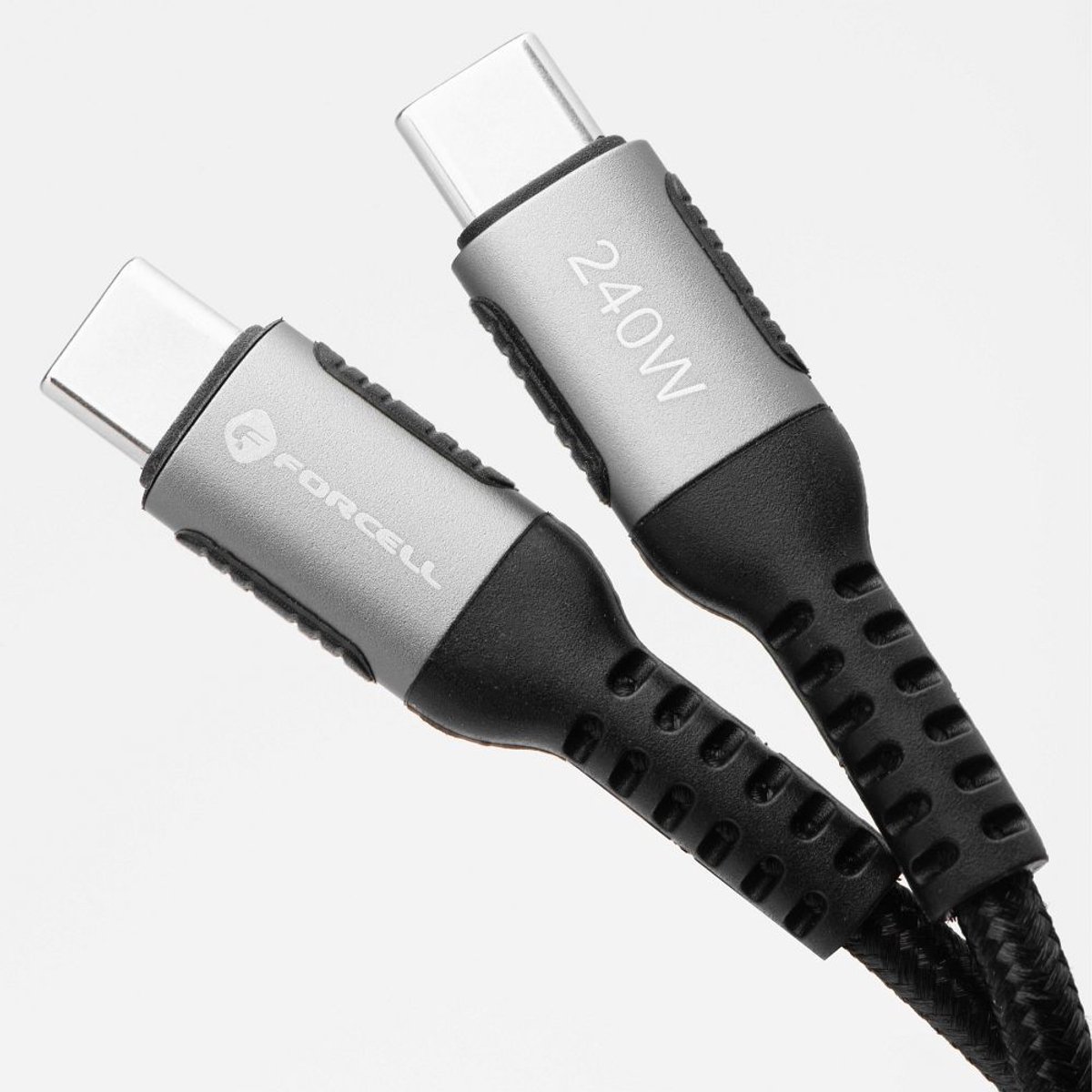 Forcell - USB-C naar USB-C kabel Cafule - Snellader 240W PD/QC4.0 - 1,2 m - Snel en Stabiel Opladen - Zwart