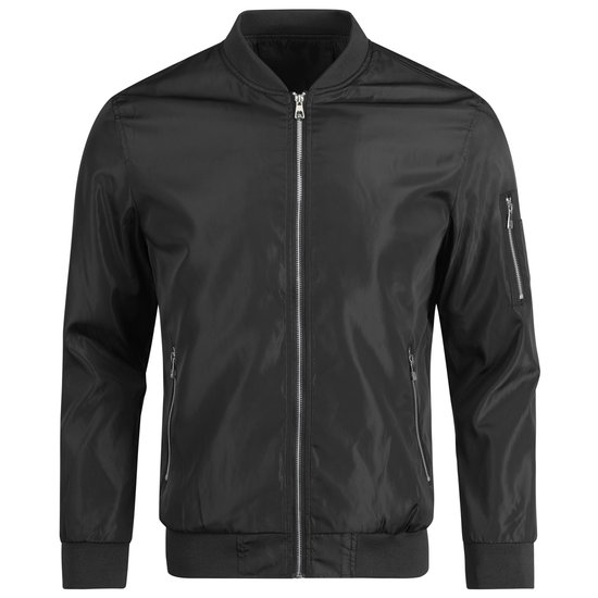 Blouson aviateur Allthemen à col montant pour homme - Veste zippée mi-saison - Veste sport décontractée - 3XL