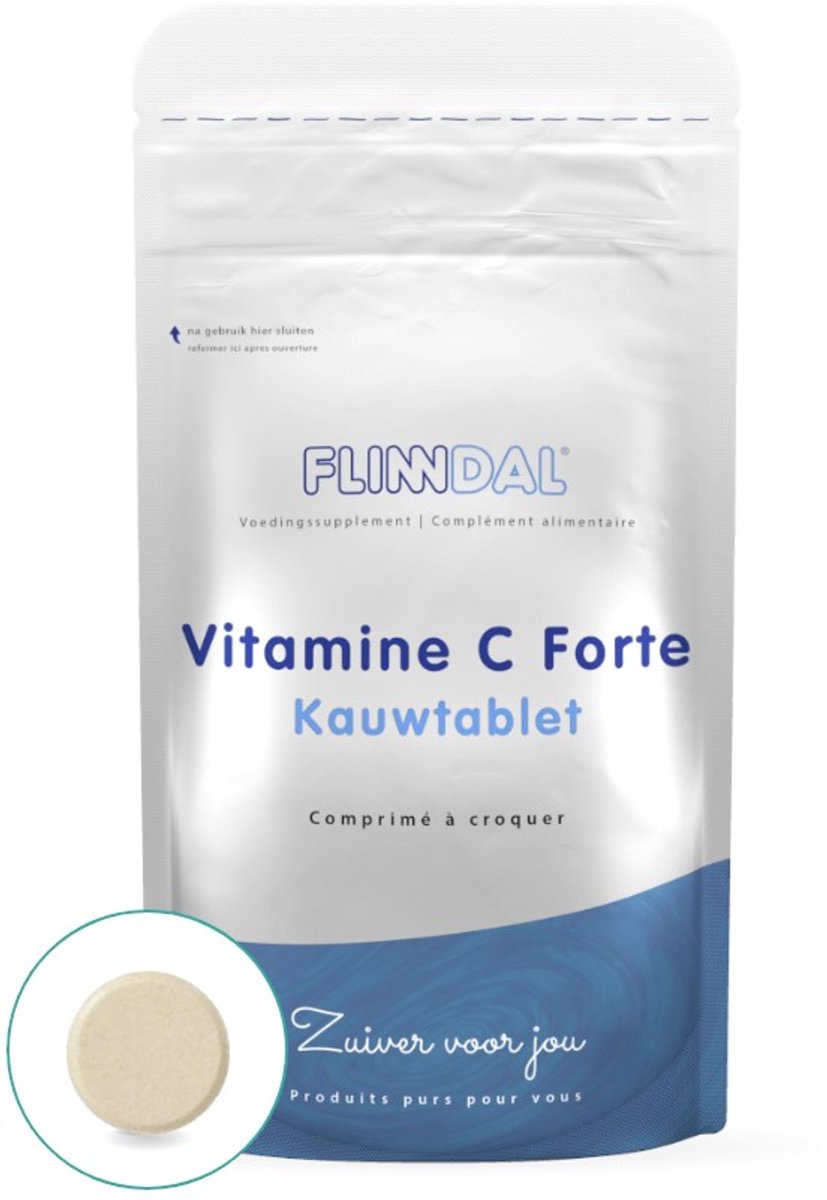 Goedkoopste Flinndal Vitamine C Forte Kauwtablet - Voor de Weerstand - Met Sinaasappelsmaak - 90 Tabletten