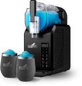 Bardi Slush Puppy Machine SET – 7-in-1 Slush, Milkshake en Smoothie Maker (2,1 liter, BPA-vrij, 40 dB, Touch-bediening) - Zwart - Met 2 Slush Puppy Dubbelwandige Thermoscups Grijs