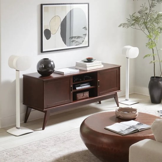 Sanus WSSE31-W2 fixed speaker stand - luidsprekerstandaard - optimale luisterhoogte - kabelbeheer - geschikt voor Sonos ERA 300 - Wit van Sanus — afbeelding 2