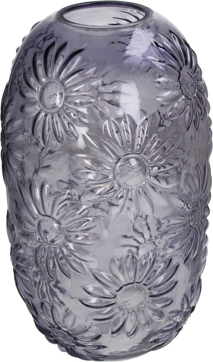HD Collection Vaas Glas Paars 19x19x33,5cm Purple