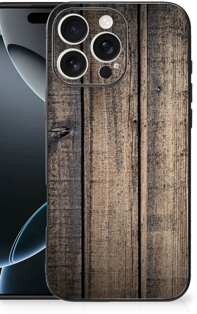 iPhone 16 Pro Max Houten Print Telefoonhoesje Steigerhout