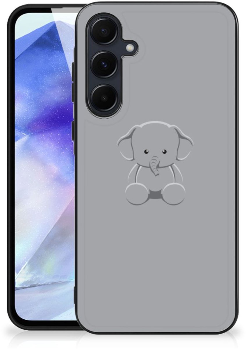 Samsung Galaxy A55 Hoesje Grijs Baby Olifant