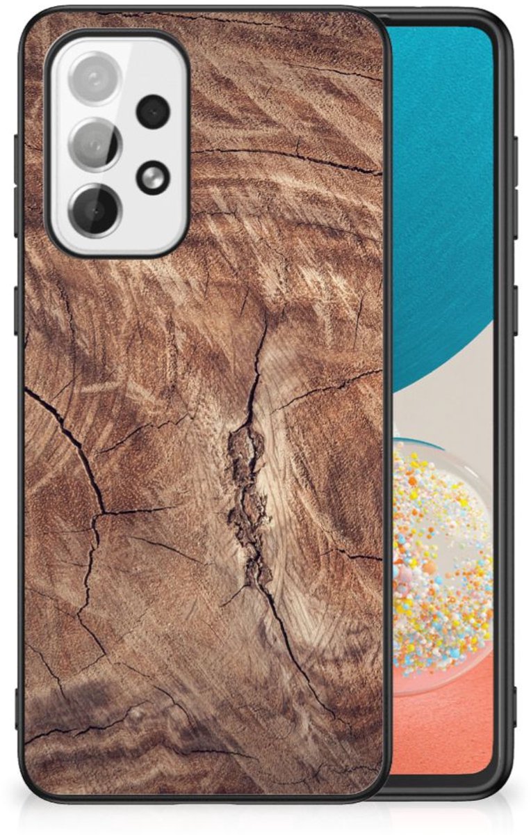 Back Cover voor Samsung Galaxy A73 Houten Print Telefoonhoesje Tree Trunk