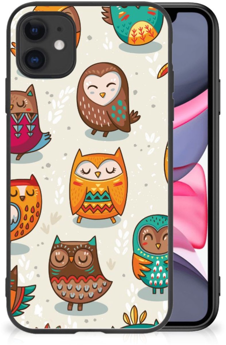 iPhone 11 Dierenprint Telefoonhoesje Vrolijke Uilen