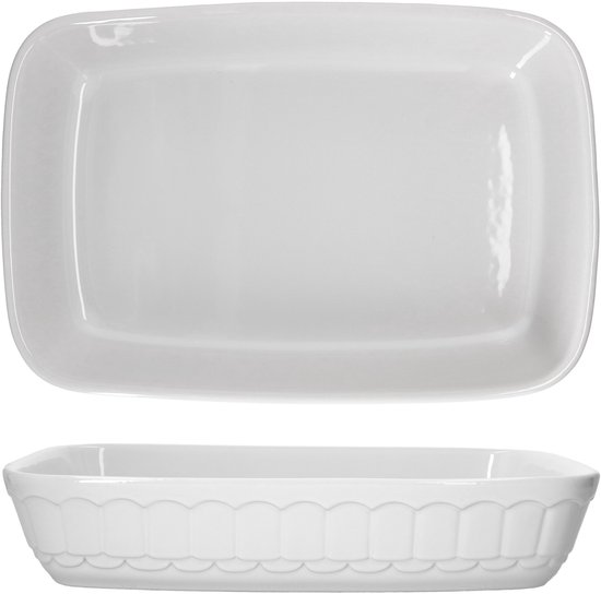 Foto: Set van 2 arte regal ovenschalen nr 04 wit rechthoekig zonder handgreep groot 03845