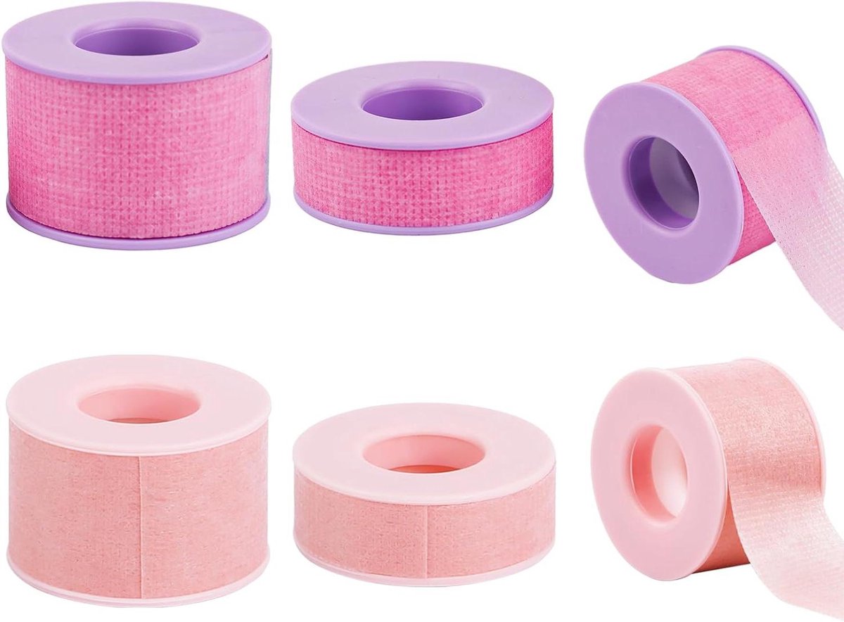 Allecto Plus - Zelfklevende Oogschaduw Tape voor Wimperextensions - Waterdicht - Herbruikbaar - Make-up Accessoires - Roze en Paars - Set van 4 stuks