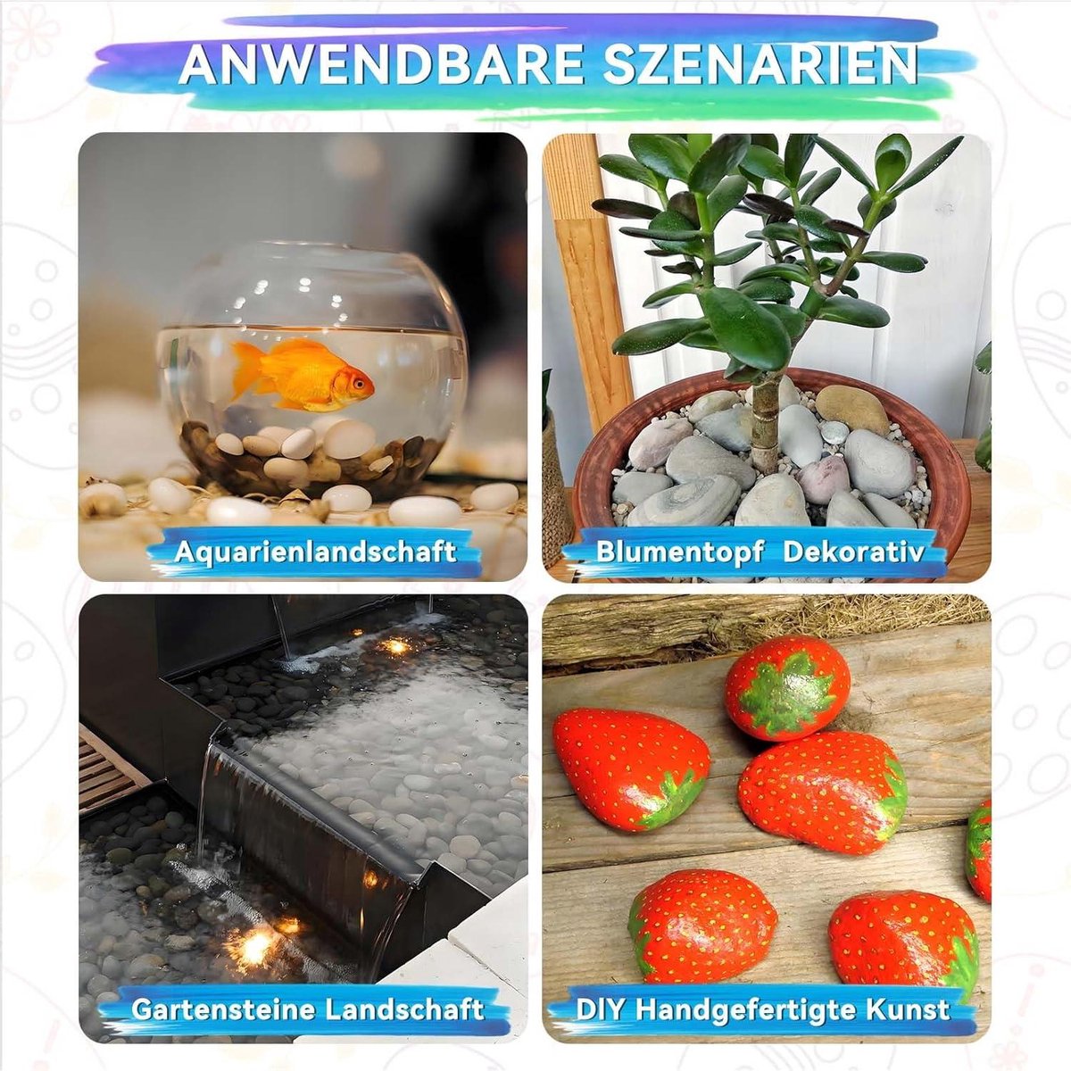 Galets à Peindre - Lot De 50 Pierres Plates (35 De 1-3 Cm, 15 De 3-5 Cm), Naturelles, Pour Artisanat Et Décoration