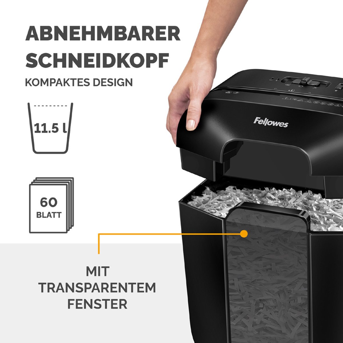 Fellowes LX25 Papiervernietiger / Papierversnipperaar – P‑4 Cross‑Cut – 6 vellen – 11,5 liter – Voor thuis & thuiskantoor thumbnail 8