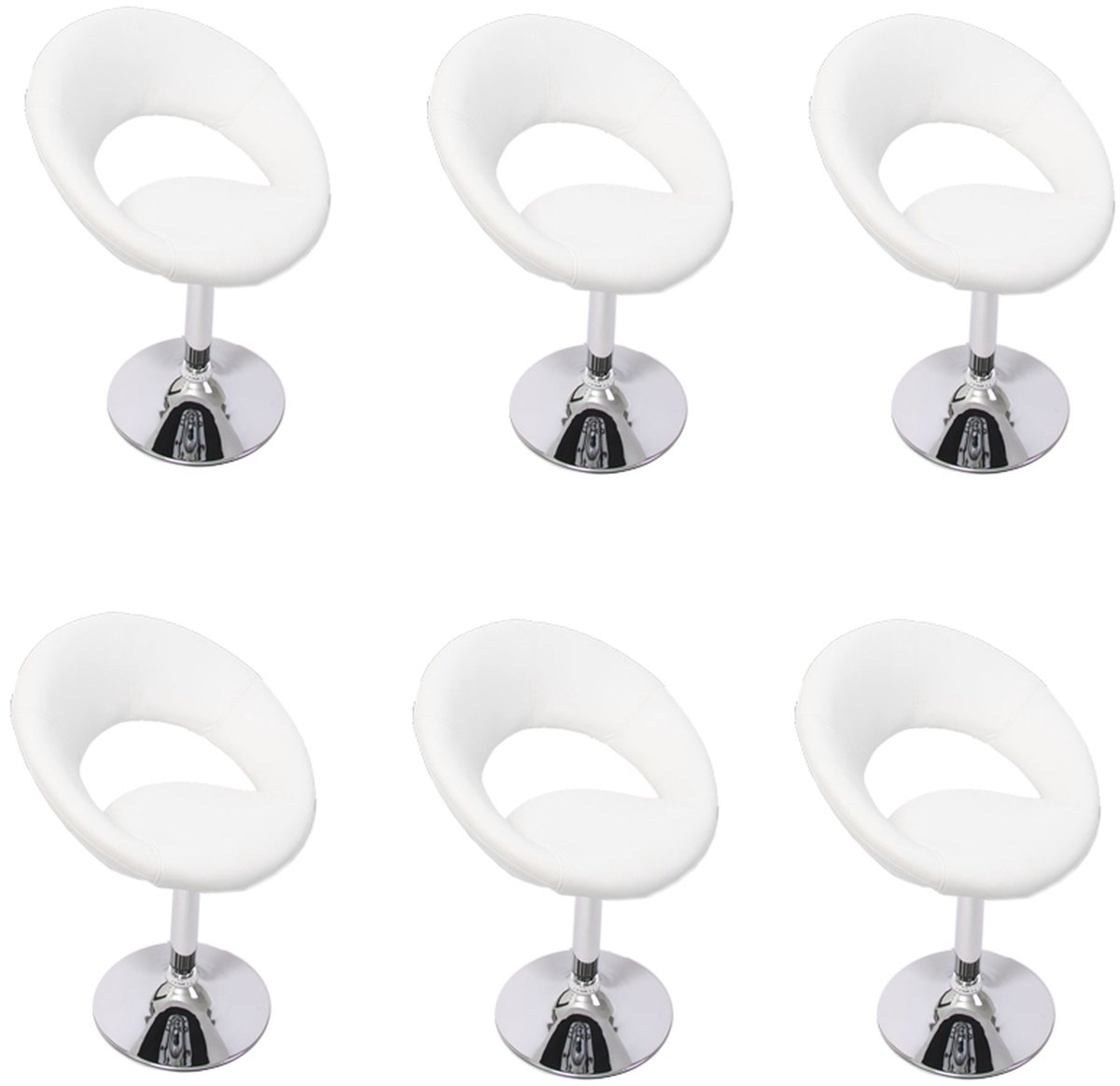 MCW Set van 6 eetkamerstoelen Eetkamerstoel Palermo ~ wit