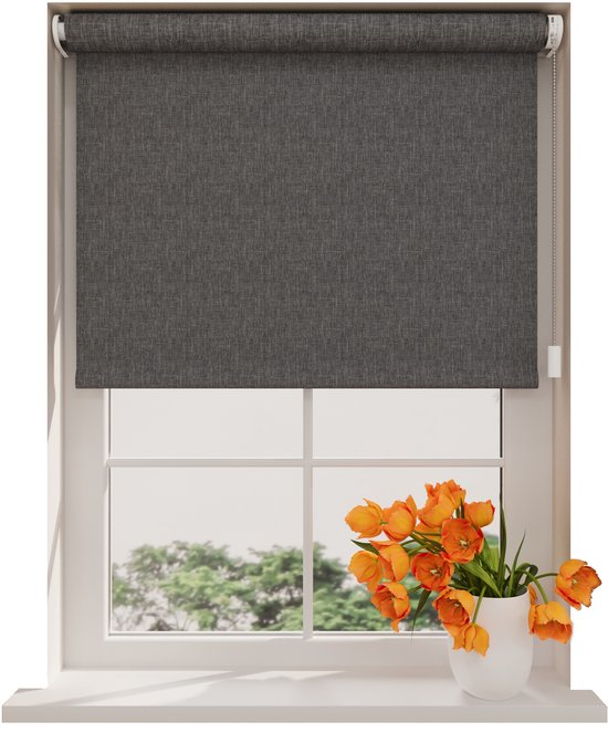 Store enrouleur électrique Easy Texture Blackout Anthracite 180 x 190 cm - CMD-02-P