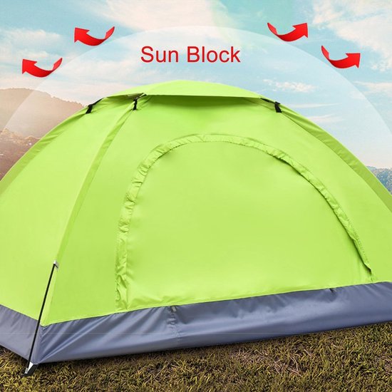 Tente Lexorion 1-2 personnes – Tente de Festival – Tente de camping – Tente manuelle pour 2 personnes – Légère – Hydrofuge – Festival, plage et Plein air – Oxford 210D – Sac de transport et moustiquaire inclus – Couleur de tente aléatoire