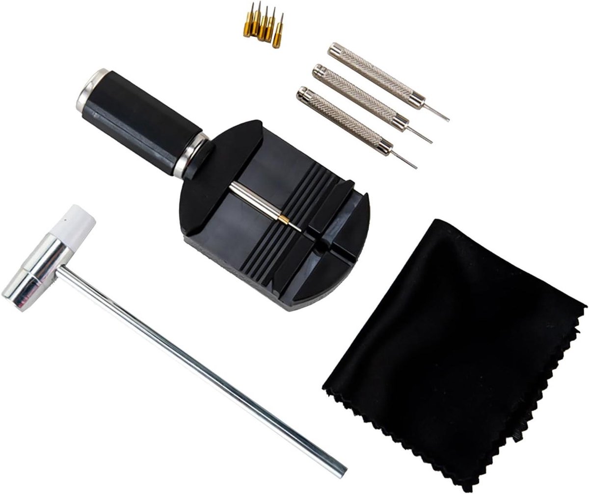 Inovra Plus - Horlogeverwijderaar en reparatieset voor horloges - Ideaal gereedschap voor inkorten, aantrekken en verwijderen van armbanden - Voor horlogemakers - Zwart - Polshorloge reparatie