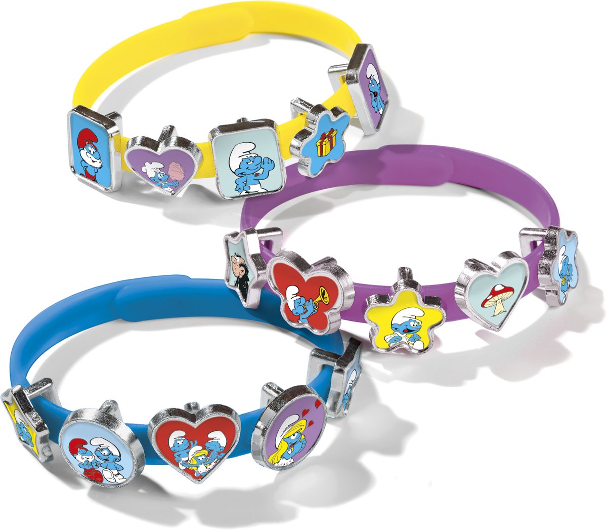De Smurfen - Totum 3 armbandjes met 18 schuifbedels - speelgoed knutselen meisjes en jongens vanaf 3 jaar — afbeelding 2