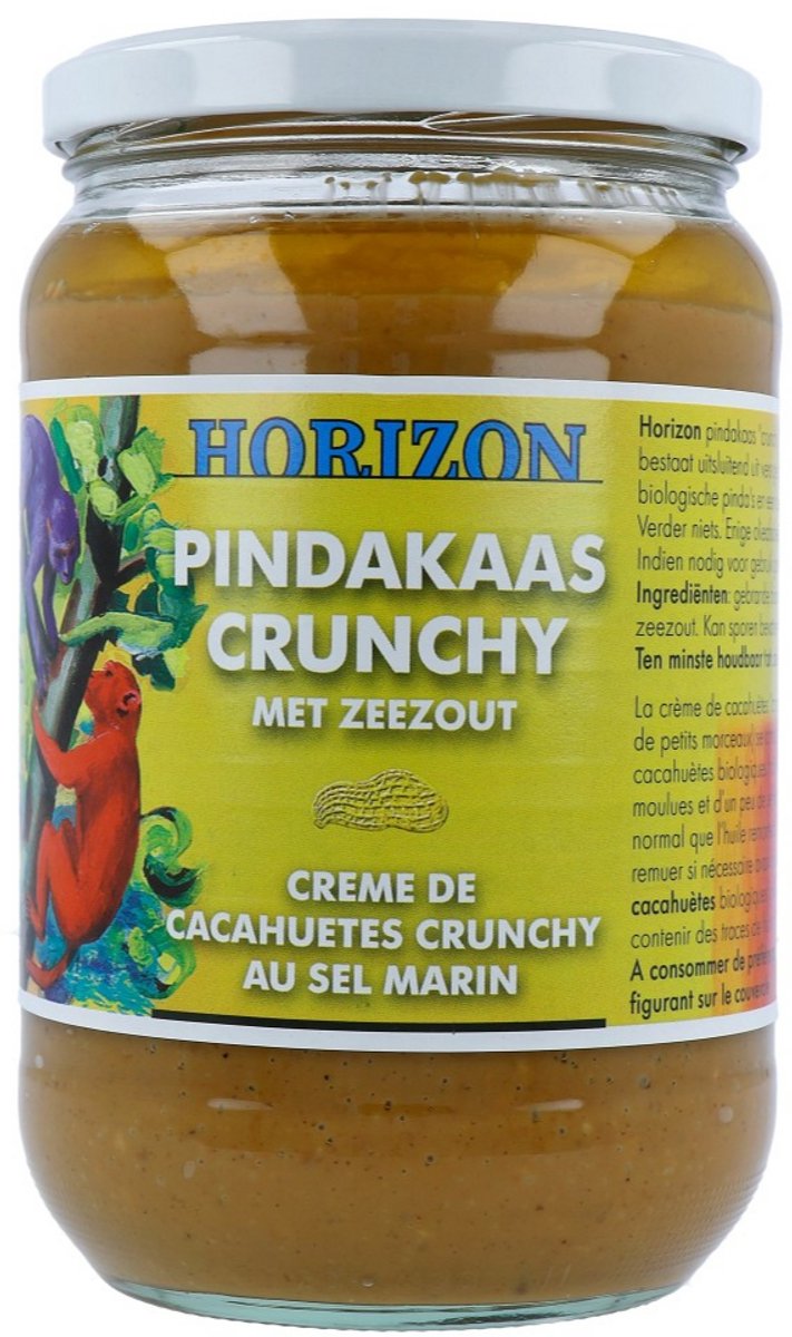 Horizon Pindakaas Crunchy Met Zeezout 6 x 650GR - Voordeelverpakking