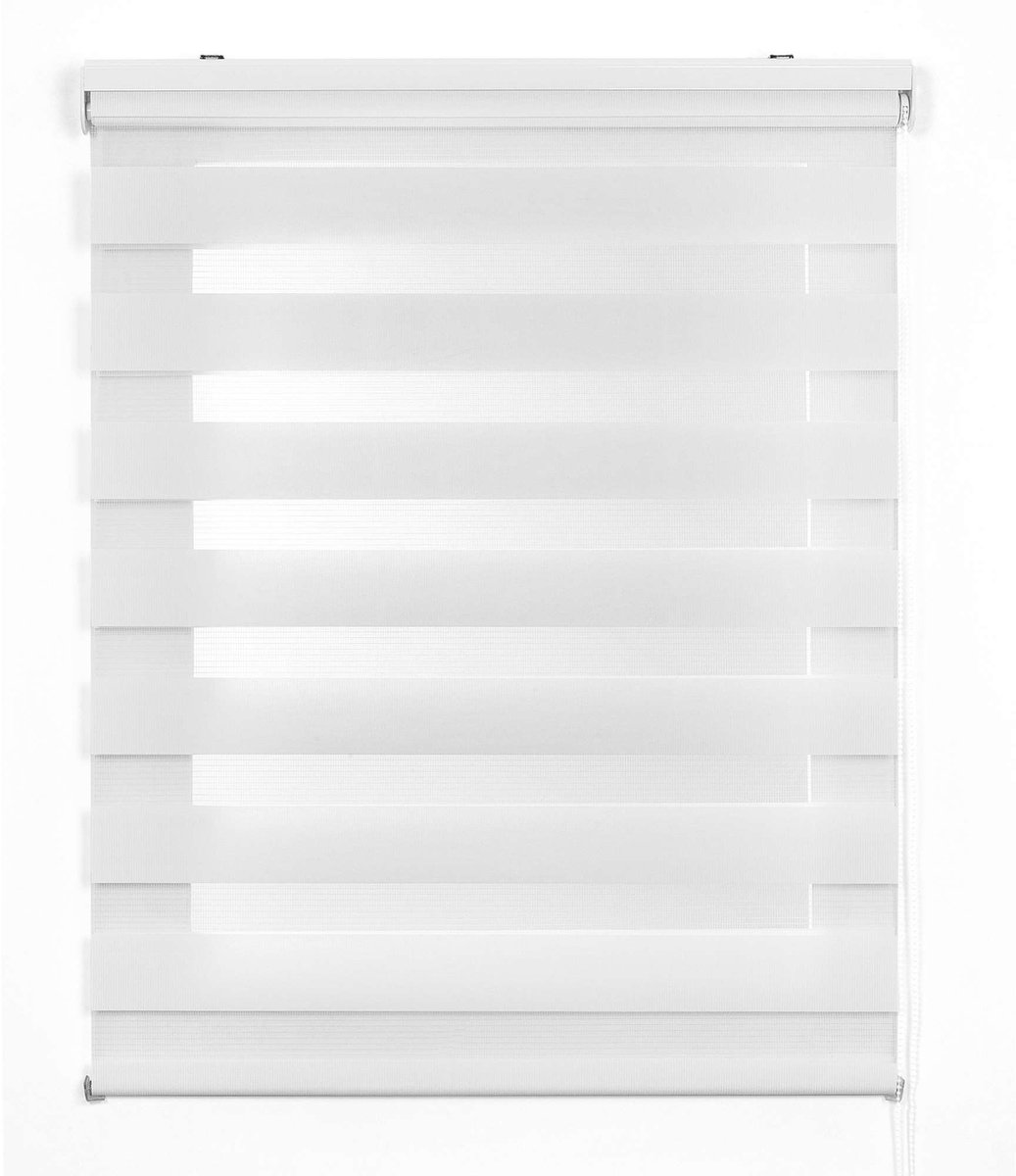 Storesdeco - Duo rolgrodijn – stijlvol dubbel textiel in wit 140x180 cm