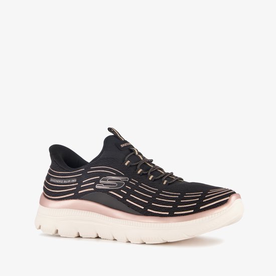 Skechers Slip-ins: Summits Plus dames sneakers zwart roze - Maat 36 - Extra comfort - Memory Foam