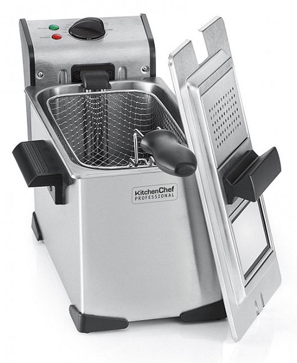 enkele friteuse 3,5 l 2000w roestvrij staal - kitchen chef - kcpfr35x