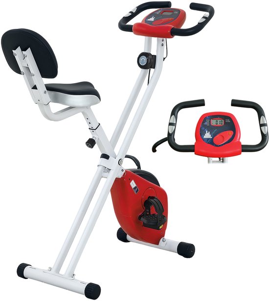 HOMCOM-Magnetische hometrainer-staal-43x97x109cm-wit - HOMCOM-Magnetische - €136,74