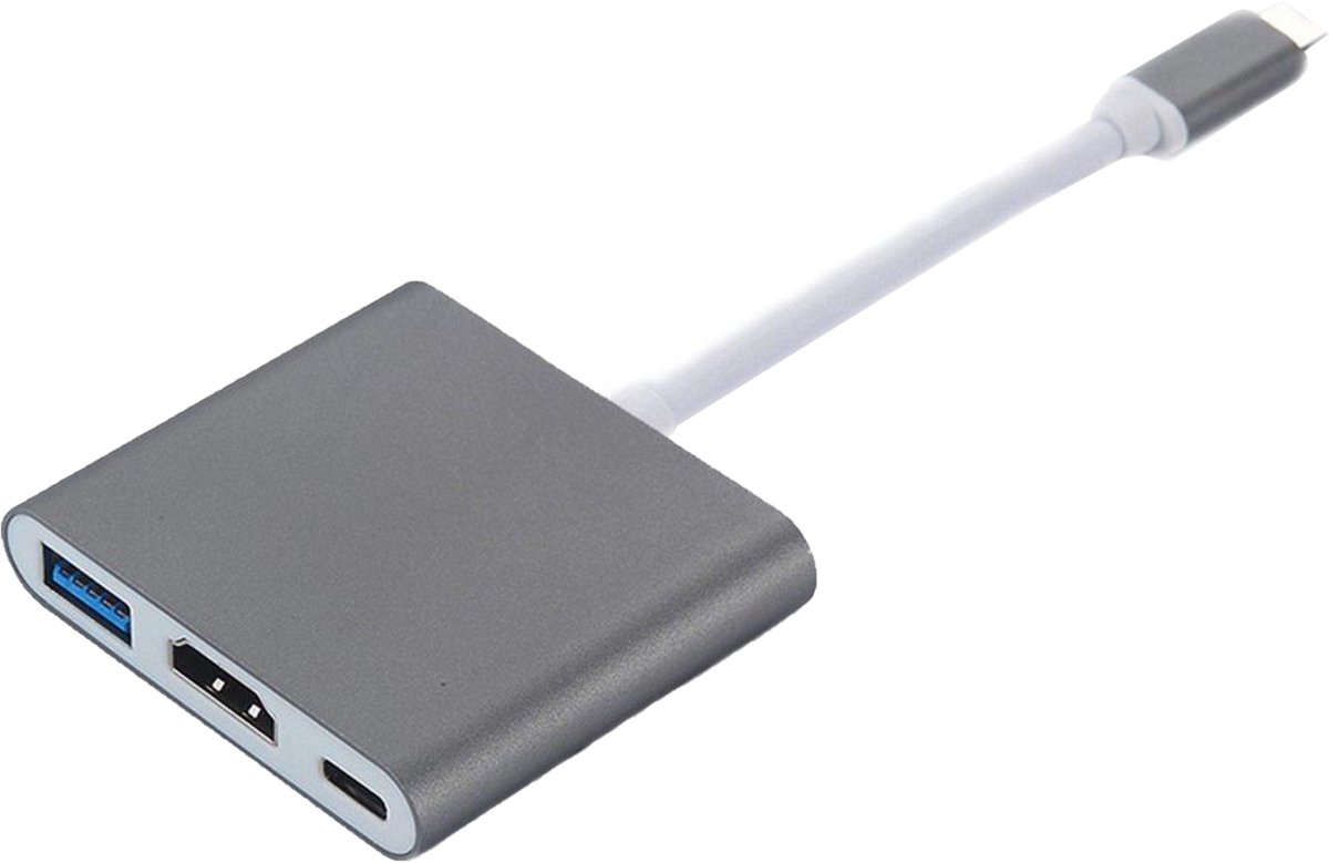 USB-C-multipoortadapter naar USB (PD), USB-C, 4K HDMI-compatibel