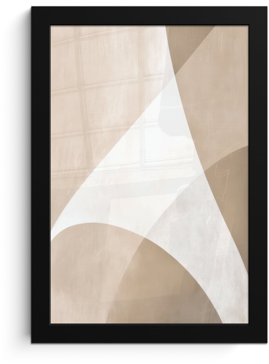 FrameYourWall Poster in lijst - Fotolijst 20x30 cm - Posters - Vloeiende vlakken - Harmonieus - Golvend - Posterlijst zwart - Decoratie - Wanddecoratie woonkamer - Muurdecoratie slaapkamer