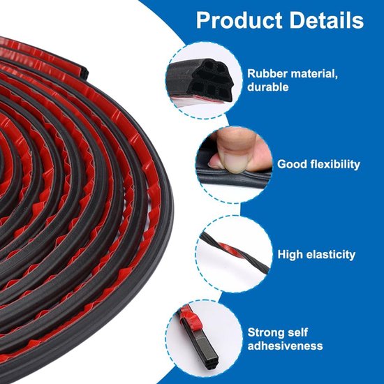 Car Door Seal, Universal Boot Seal for Cars, Boats, Motorhomes, Trucks and Domestic Applications, Weather Protection (3 Metres