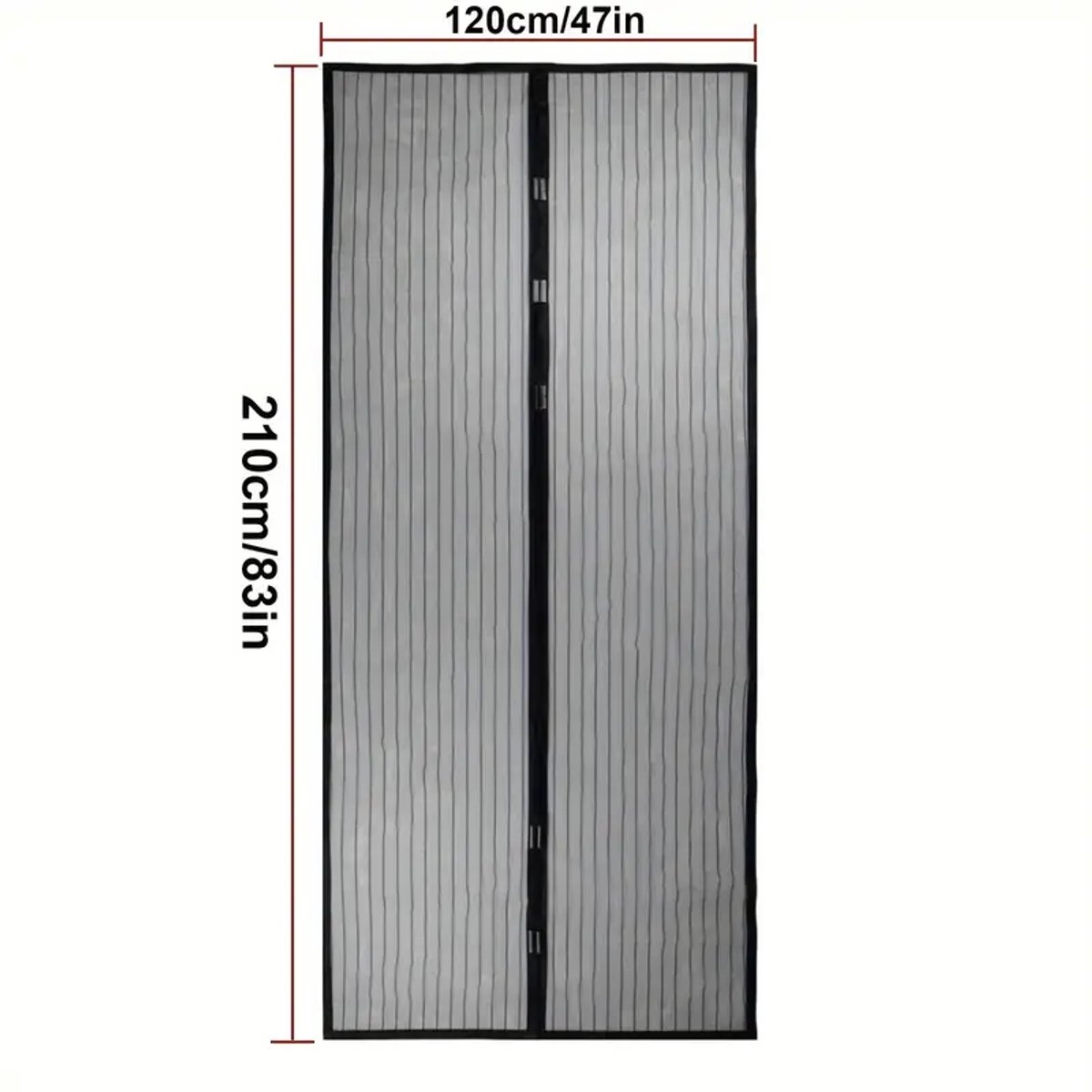 Deluxe Polyester Deurgordijn - Magnetisch Automatisch Sluitend Vliegengordijn - Anti-Muggen Net - Insectenhor -Wasbaar Muggennet - Zwart - 120x210cm Eenvoudige Montage - Zomerproof - Fris & Insectvrij