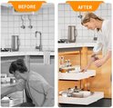 ESTUWD Tiroir Coulissant Adhésif Cuisine - Extensible 32-52cm - 20kg Charge - Sans Perçage