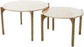 Light & Living - Table basse KANAE Set de 2 - 65x65x39cm - Wit