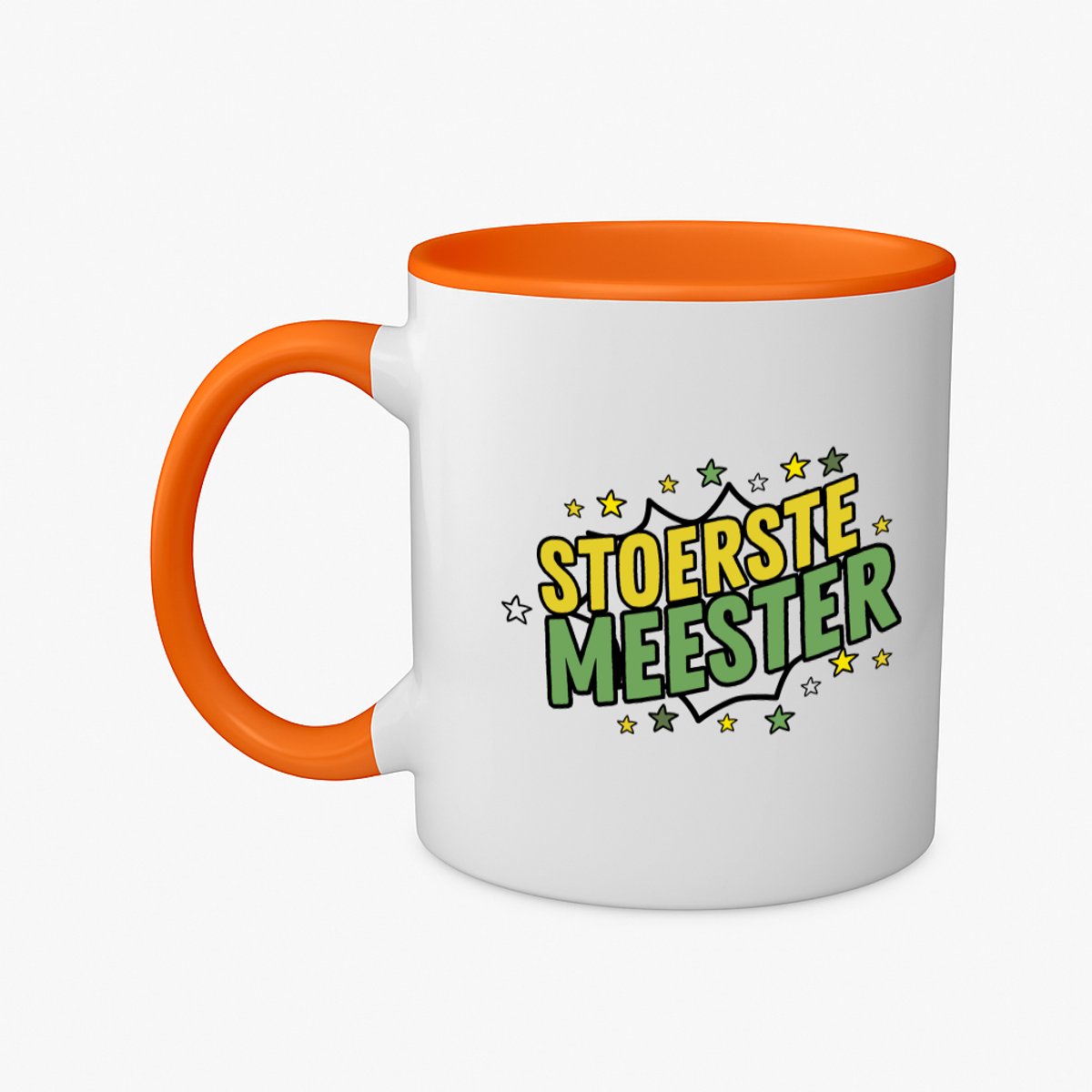 Hacebo® - Stoerste meester koffiebeker oranje - Meester - beste meester - thee mok - koffie beker - school - verjaardagscadeau - afscheidscadeau - kado - koffiemok - 350 ML inhoud