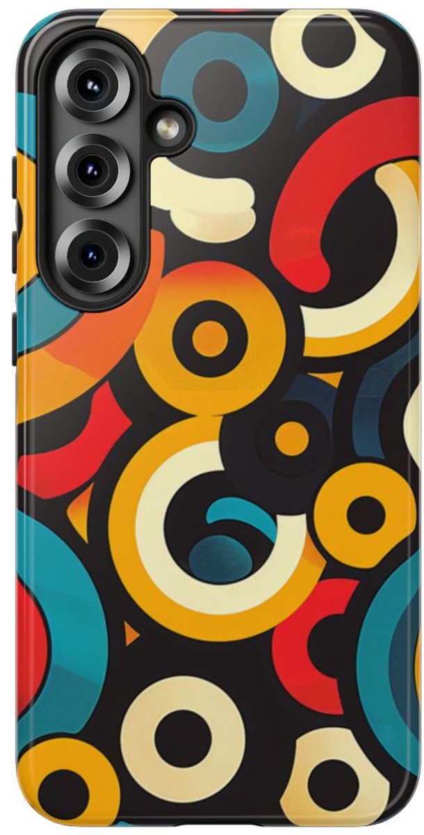 Kleurrijk Abstract Cirkelpatroon – Telefoonhoesje Geschikt voor Samsung Galaxy S25 Plus