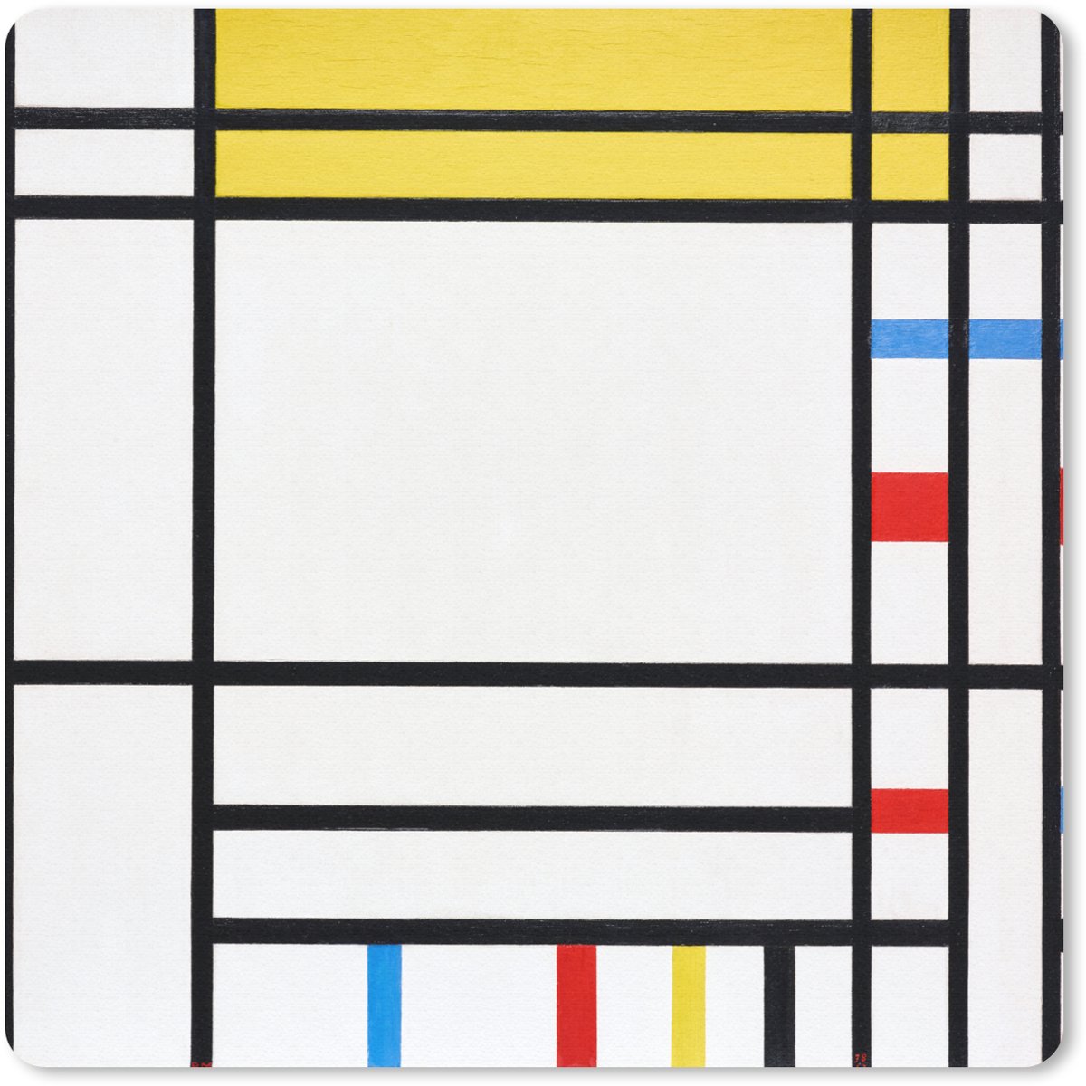 Muismat 30x30 cm - Mousepad Place De La Concorde - Piet Mondriaan - Muismatten