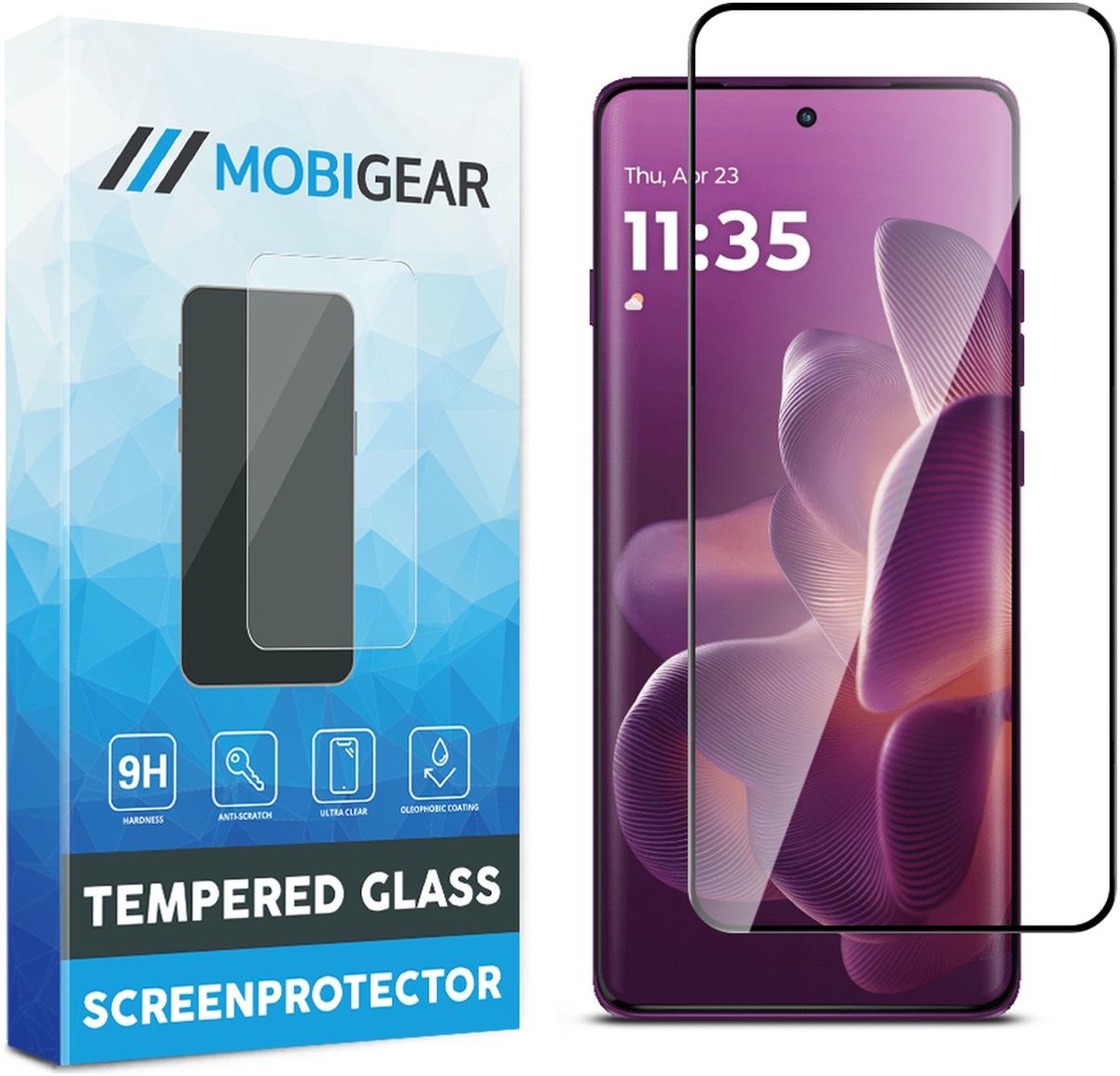 Mobigear Screenprotector geschikt voor Motorola Edge 60 Pro Glazen | Mobigear Premium Screenprotector - Case Friendly - Zwart