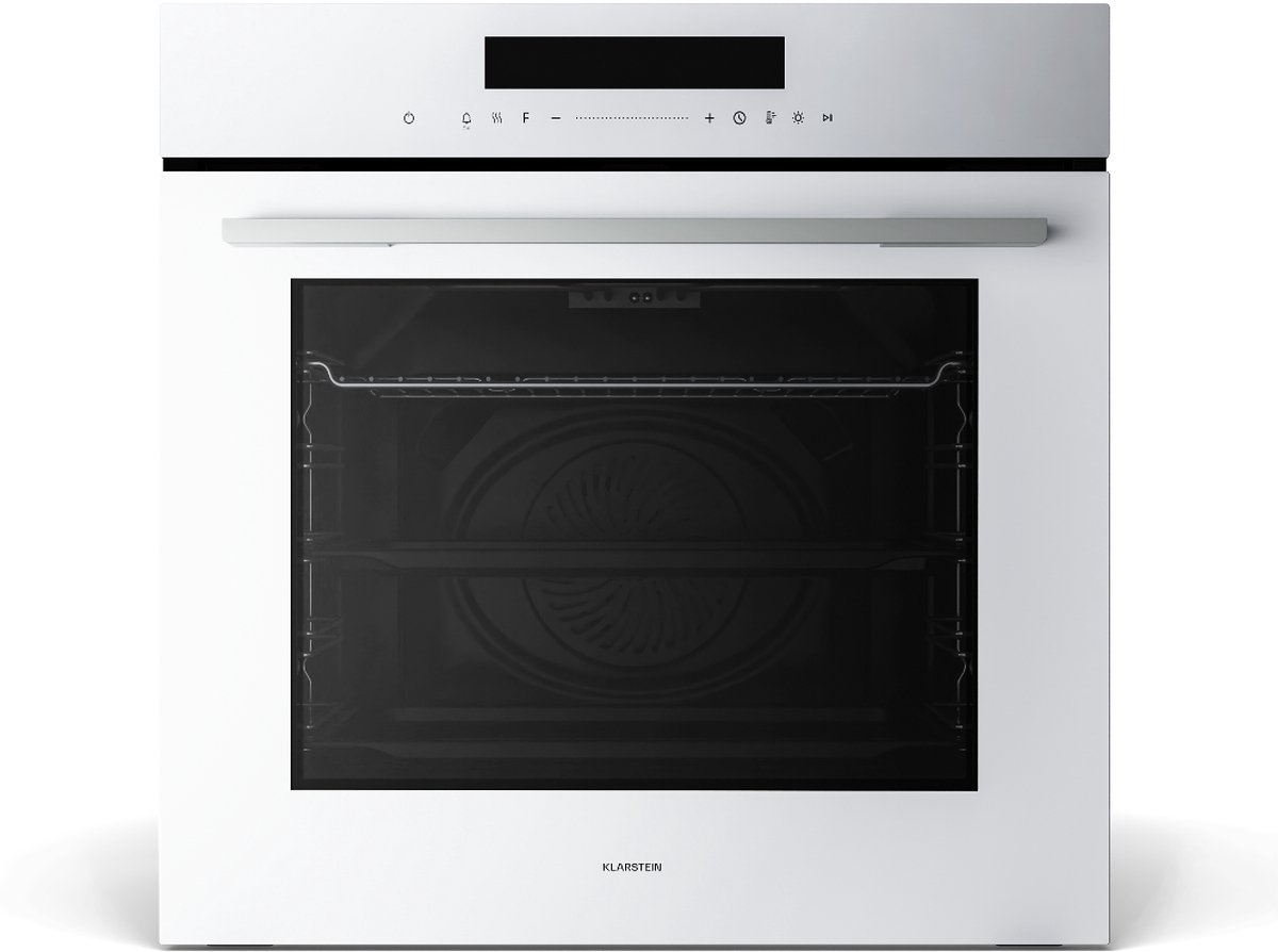Klarstein Inbouwoven Velaire 74 l elektrische oven, 13 standen, touchbediening, energieklasse A+, geëmailleerde binnenkant, driedubbele beglazing, geïntegreerde enkele oven, 60 cm, mat en glazen design, wit - 74L - voor Keuken