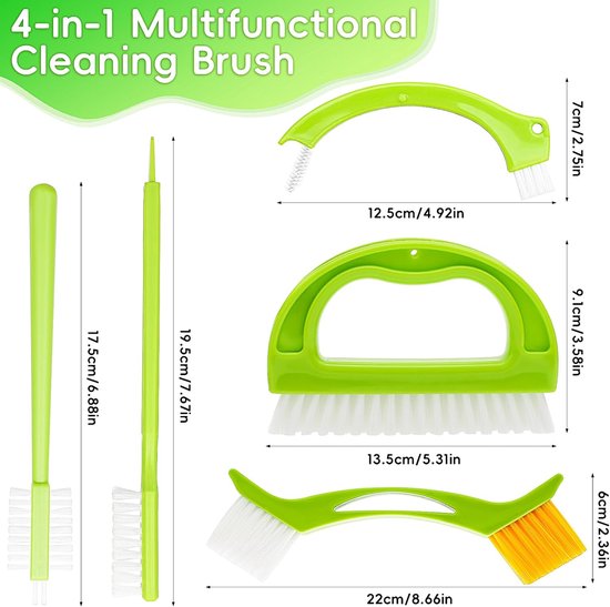 RFWR® 5-in-1 Voegenreiniger Set voor Badkamer, Keuken en Huishoudelijke Taken - Inclusief Ergonomische Borstels voor Grondige Reiniging van Tegels en Hoeken van RFWR — afbeelding 4
