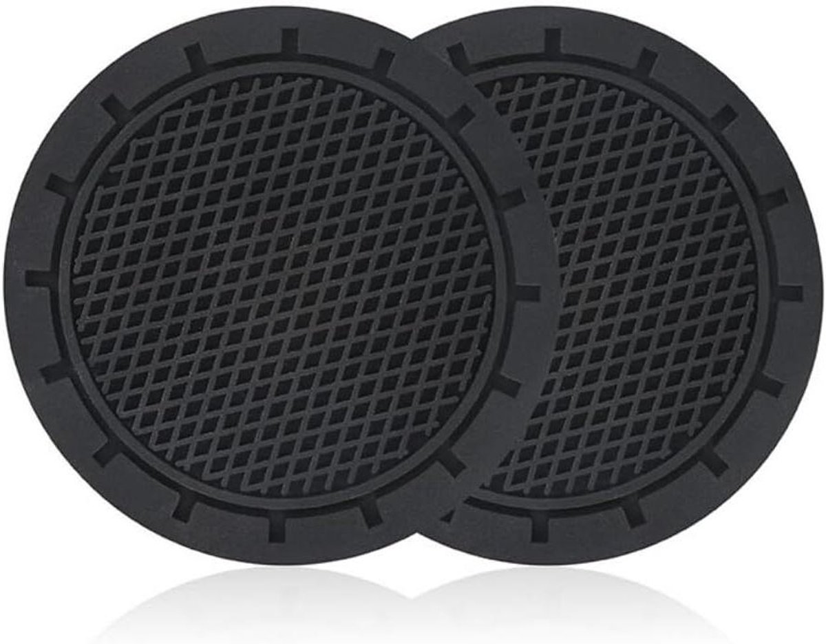 2 stuks universele auto-bekerhouders houder inzetstuk anti-slip zwart 7 cm - Voor in de auto/auto accessoires