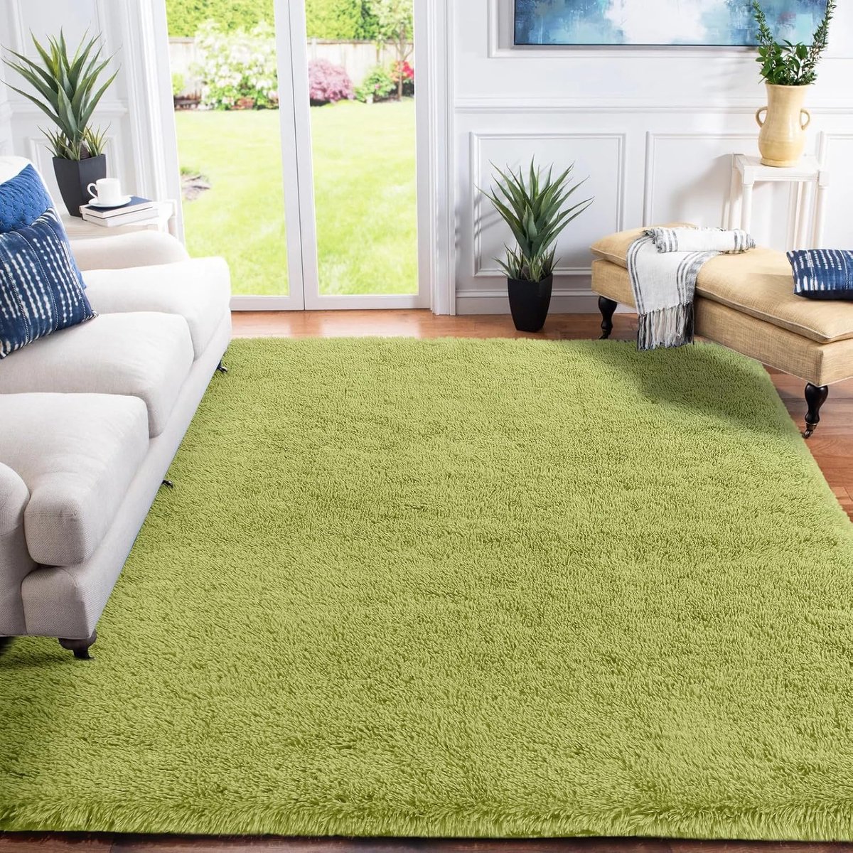 Hoogpolig vloerkleed - modern en zacht - 160 x 230 cm - groen