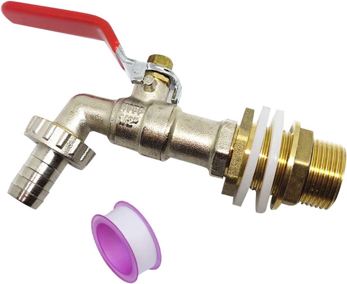 Kogelkraan 1/2 inch - Messing uitloopventiel voor regenton