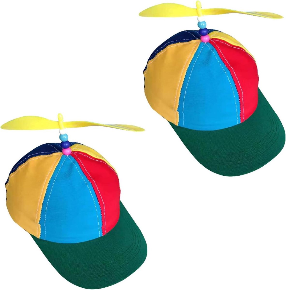 Allecto Plus - Pack van 2 Helicopter Hoeden voor Feesten en Festivals - Verstelbare maat 54-58 cm