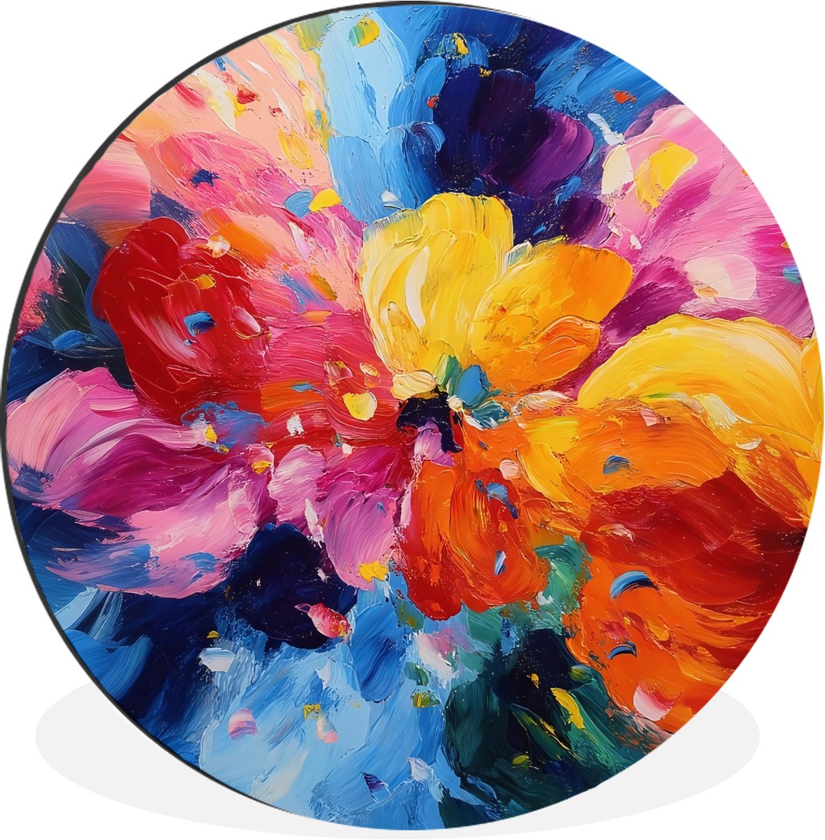 WallCircle Wandcirkel - Muurcirkel - Golvend - Energie - warm - Aluminium - Dibond - 140x140 cm - Binnen en Buiten Verf - Golvend