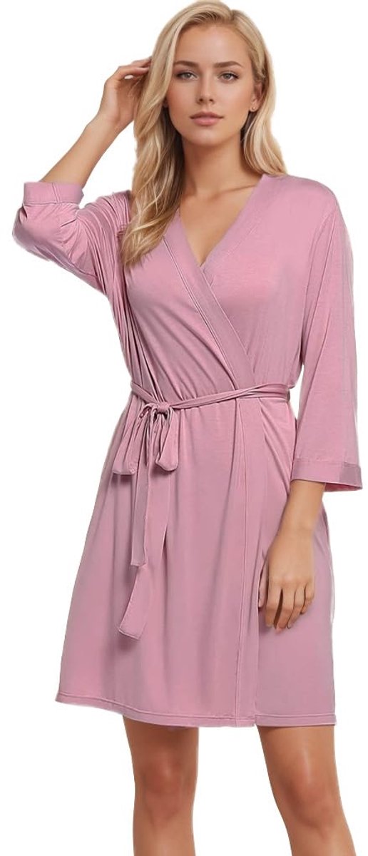 Dames Korte Jurk - Met 3/4 Mouwen - Zacht Lichtgewicht van Bamboe Viscose