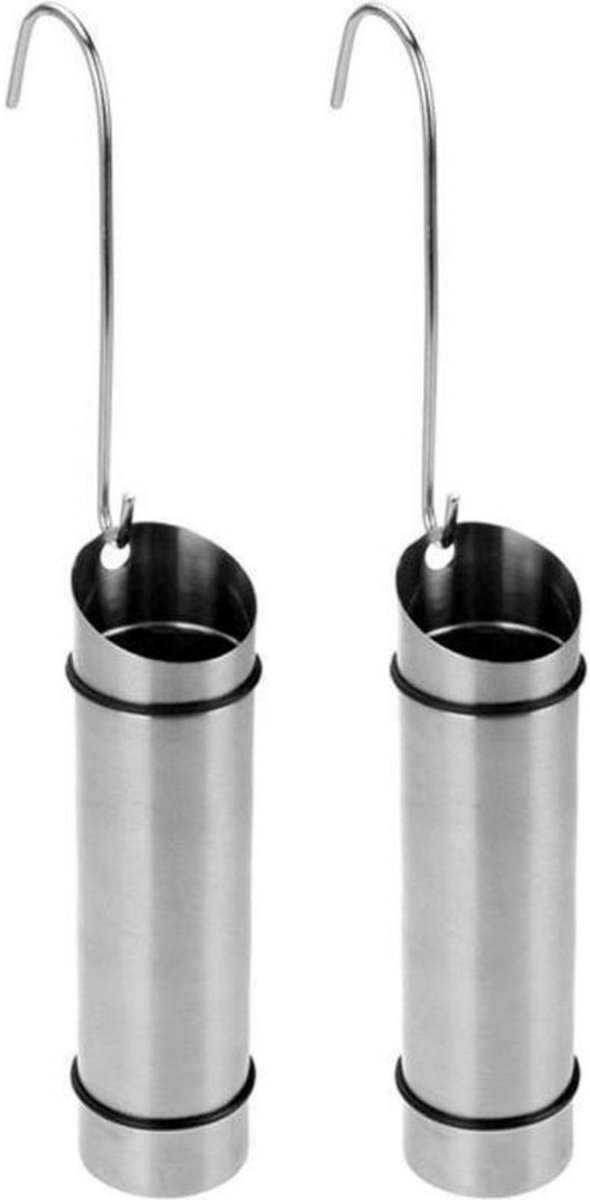 Waterverdamper verwarming set - 2x - zilver/grijs - 21 cm - RVS - luchtbevochtiger - radia