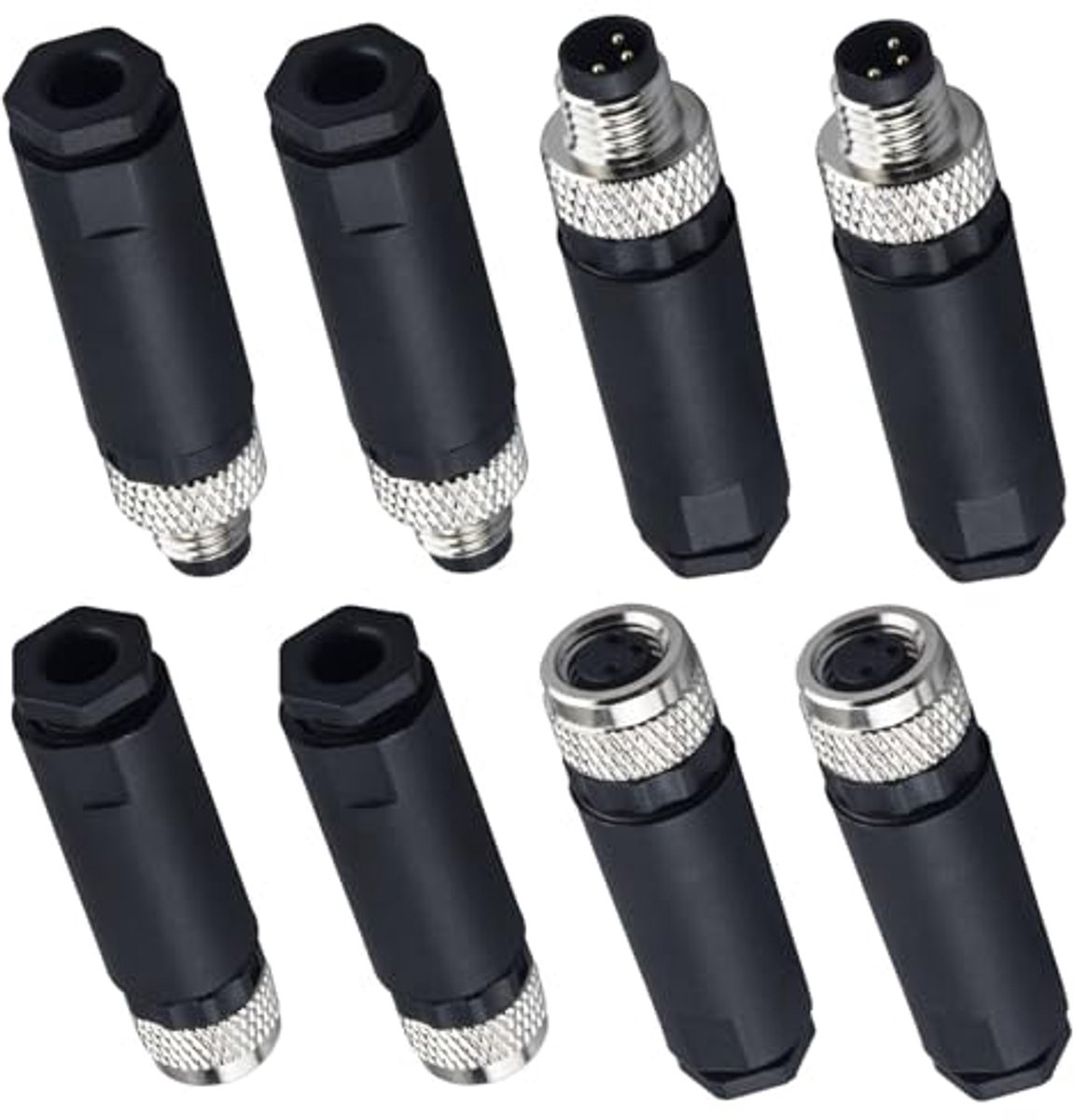 M8 3 Pin Mannelijke + Vrouwelijke Connector, 8mm Een Code Industriële Circulaire Connector Onafgeschermde Veldassemblage Draadbare Sensor 60V 4A AC/DC IP67 Rechte Type Adapter