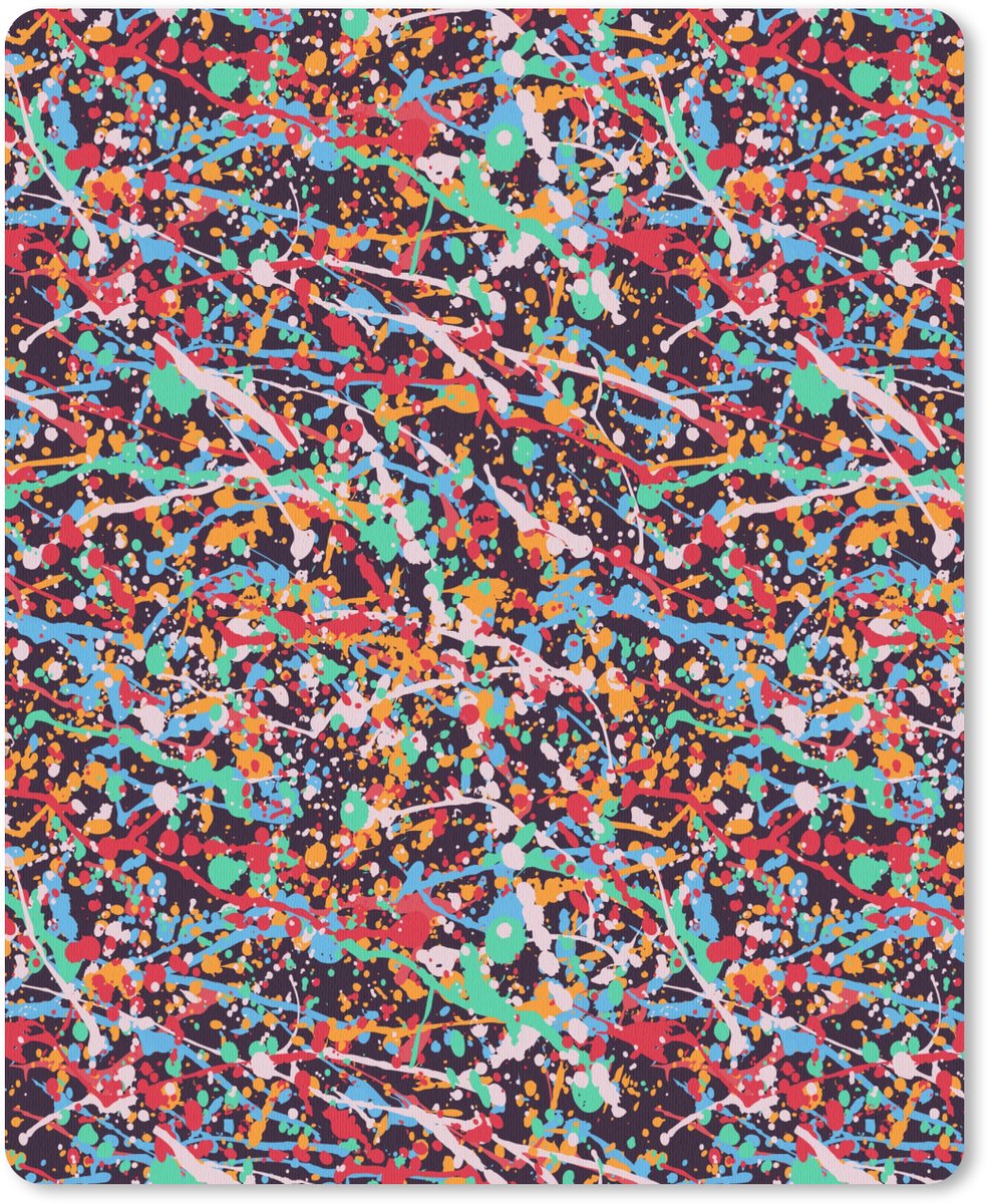 Muismat 19x23 cm - Mousepad Spat - Abstract - Waterverf - Multi - Muismatten